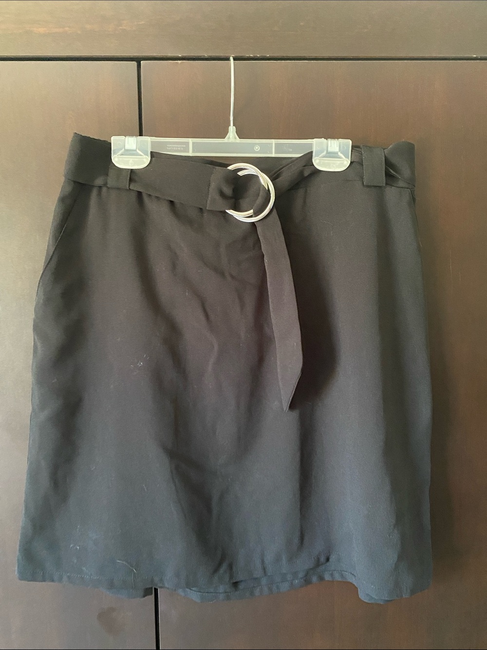 Black Belted A-Line Skirt - Classic Women's Skirt